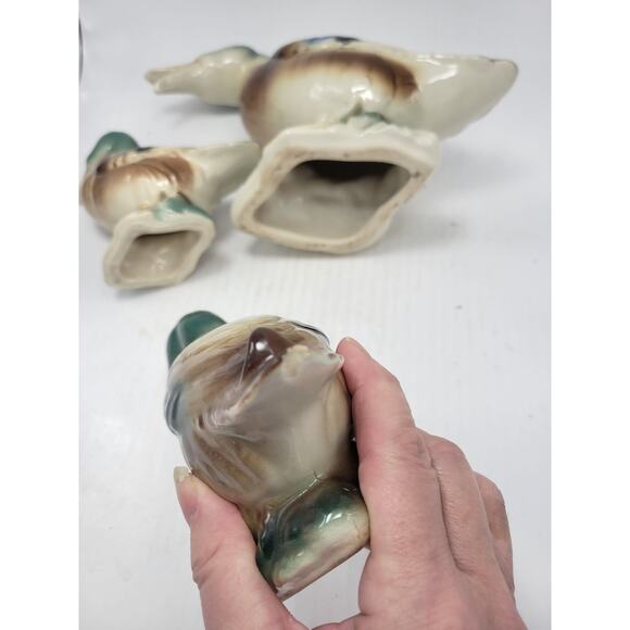 Vintage Royal Copley Ducks, Mallards Family Tall 9" and Two Smaller 6" - Picture 7 of 8